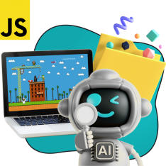 Язык программирования JavaScript + AI. Проектное обучение + геймификация + AI-помощники - КИБЕРшкола программирования для детей, компьютерные курсы для школьников, начинающих и подростков - KIBERone г. Бийск